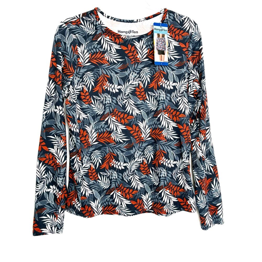 Hang Ten UPF 50+ Swim Shirt Tropical Pattern NWT Womens Large